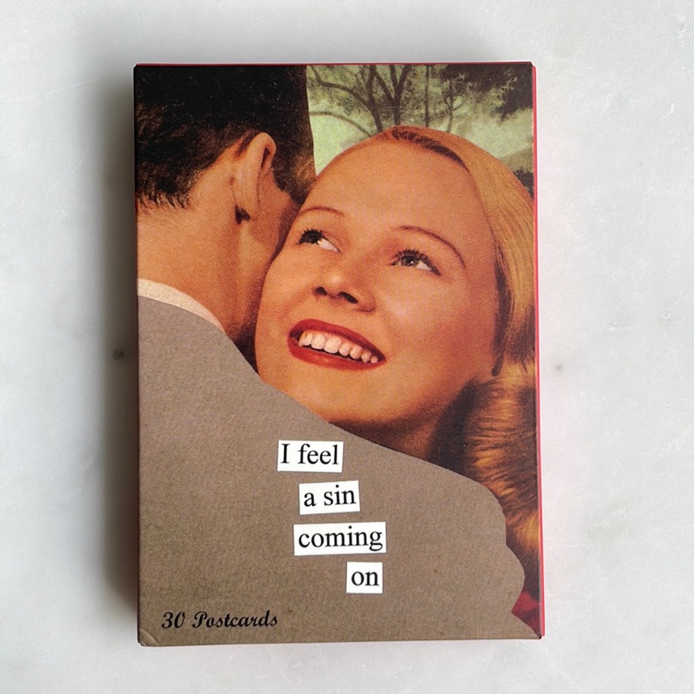 “I feel a sin coming on” | Anne Taintor postcard set | BRAND NEW